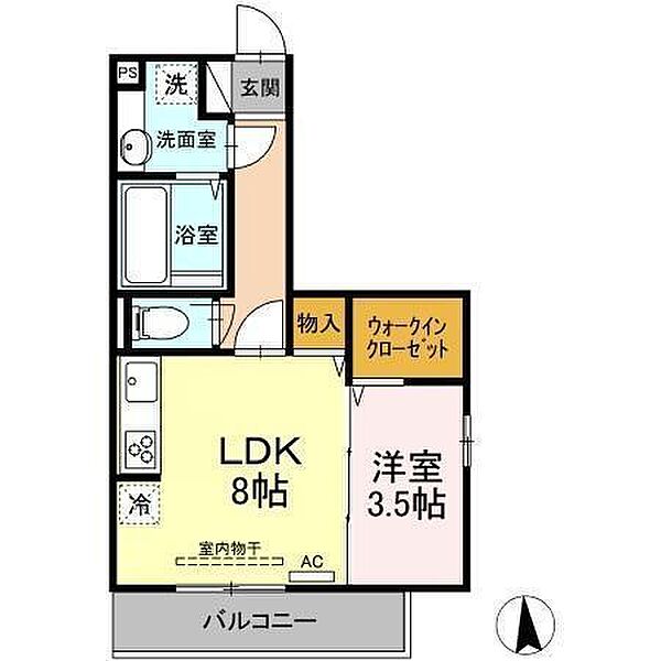 カンパーナ勝山 201 号室｜愛媛県松山市勝山町2丁目(賃貸アパート1LDK・2階・35.35㎡)の写真 その2