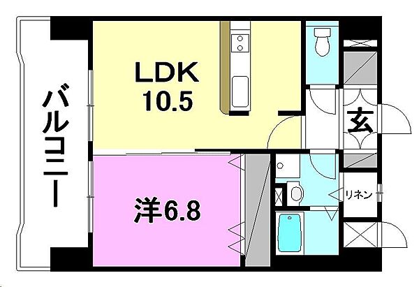 スカイタワー勝山 803 号室｜愛媛県松山市勝山町1丁目(賃貸マンション1LDK・8階・43.47㎡)の写真 その2