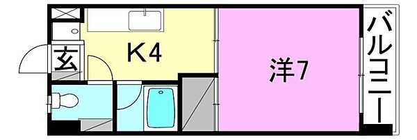 福川ハイツ 405 号室｜愛媛県松山市空港通5丁目(賃貸マンション1K・4階・31.59㎡)の写真 その2