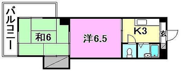 池田マンション 603 号室｜愛媛県松山市福音寺町(賃貸マンション2K・6階・34.58㎡)の写真 その2