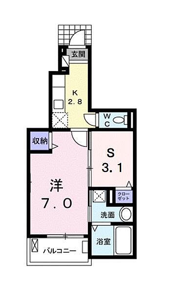 ミルネハイツ　3 102 号室｜愛媛県東温市志津川南5丁目(賃貸アパート1SK・1階・31.65㎡)の写真 その2