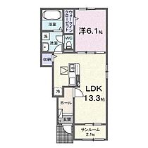 アンソレイエ ヴィヴァン2 103 号室 ｜ 愛媛県松山市粟井河原（賃貸アパート1LDK・1階・50.01㎡） その2