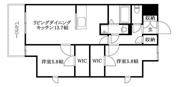 ルミナス勝山東 505 号室｜愛媛県松山市築山町(賃貸マンション2LDK・5階・60.43㎡)の写真 その2