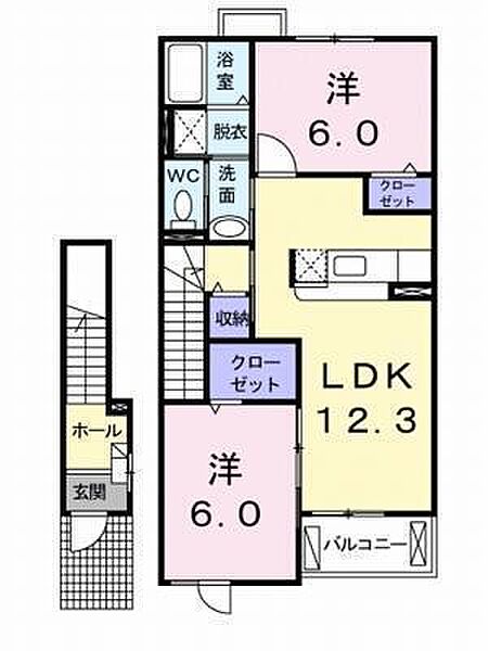 リヴァーパーク2A・B・C・D棟 C202 号室｜愛媛県松山市森松町(賃貸マンション2LDK・2階・59.23㎡)の写真 その2