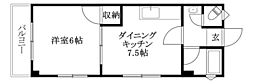 道後樋又クライム・ユー 1DKの間取図画像