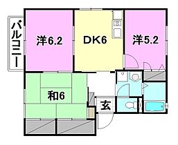 グランコート鴨川 D-202 号室 ｜ 愛媛県松山市鴨川3丁目（賃貸アパート3DK・2階・54.35㎡） その2