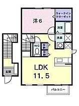 アヴニールＫ　Ｂ棟 203 号室 ｜ 愛媛県松山市東野5丁目（賃貸アパート1LDK・2階・46.28㎡） その2