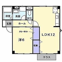 メゾン光峰B棟 1LDKの間取図画像