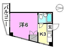 ハイツ浜 1Kの間取図画像