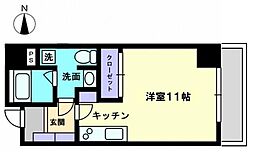 ヴィゴーレ本町 2階ワンルームの間取り