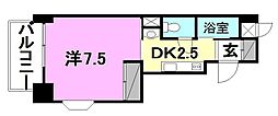 イシマルアークビル 1Kの間取図画像