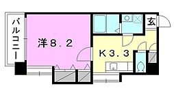 リューレント久米 1Kの間取図画像