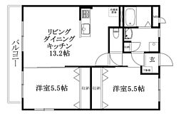 ソレイユ 2LDKの間取図画像