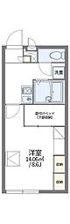 レオパレスクレールシェルさや 1Kの間取図画像