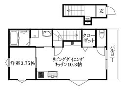 BELGRAVIA 鎌田駅前 PREMIUM 2階1LDKの間取り