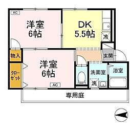 ポニーズハイム 2DKの間取図画像