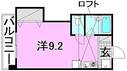 白石ハウス ワンルームの間取図画像