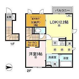 メゾン　リノ 201 号室 2階1SLDKの間取り