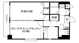 ピリカコスモス北持田 4階1LDKの間取り