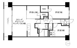 レーベン松山三番町ONE TOWER 1402 号室 14階3LDKの間取り