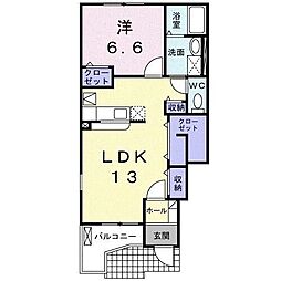 ファスタージュ1 1LDKの間取図画像