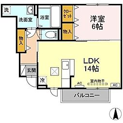 パルハイブリッジ2 1LDKの間取図画像