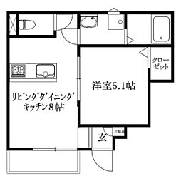 ACTY祇園 1LDKの間取図画像