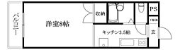 フォースタクマ 1Kの間取図画像
