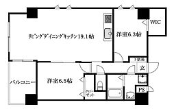 メイフェアコエックスプレミアム 1403 号室 14階2LDKの間取り
