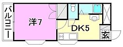 メゾン・ド・SIMIZU 1DKの間取図画像