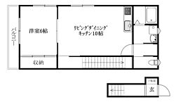 メゾンドール久万ノ台 1LDKの間取図画像