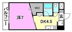アイエム立花ビル 1DKの間取図画像