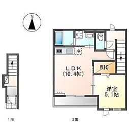 サンシャイン針田3 1LDKの間取図画像