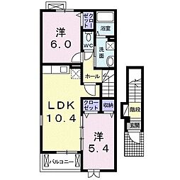 プリムローズサクラ2 2LDKの間取図画像