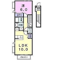 ベル・ポルトB 1LDKの間取図画像