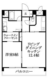ネバーランド 1LDKの間取図画像