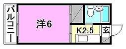 メゾンド井上 1Kの間取図画像