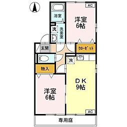 トレド・ND 2DKの間取図画像
