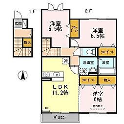 ル・コックA 3LDKの間取図画像