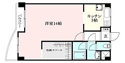 ロイヤルアネックス福音寺 1Kの間取図画像