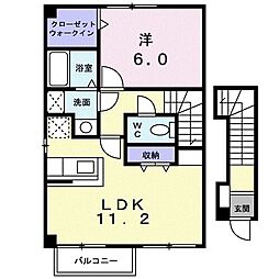 ウイッシュ1 1LDKの間取図画像