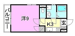 アクセス・スペース・K 1Kの間取図画像