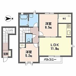 フサクラヴィエA 2LDKの間取図画像