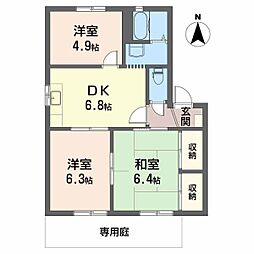 ヴェルディ白石C 3DKの間取図画像