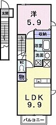 アイ・ビーコートC 1LDKの間取図画像