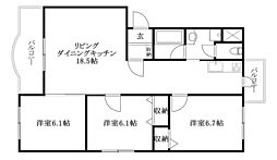 ボヌールレジデンスA 3LDKの間取図画像