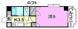 ベルメゾン古川1 1Kの間取図画像