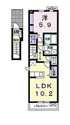 マンテーレ 1LDKの間取図画像