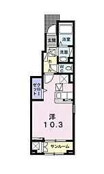 シャルマン3 ワンルームの間取図画像