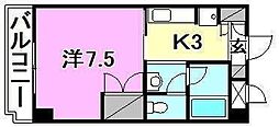 ラ・シャンブル 1Kの間取図画像